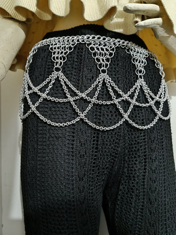 Handmade Chainmail Waist Belt – Gothic Body Jewelry, Festival Fashion, Belly Dance Belt, Medieval Costume Accessory