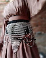 Handmade Chainmail Belt Skirt – Medieval Warrior Costume, Gothic Waist Drape, Fantasy Festival Body Jewelry, Belly Dance Hip Chain